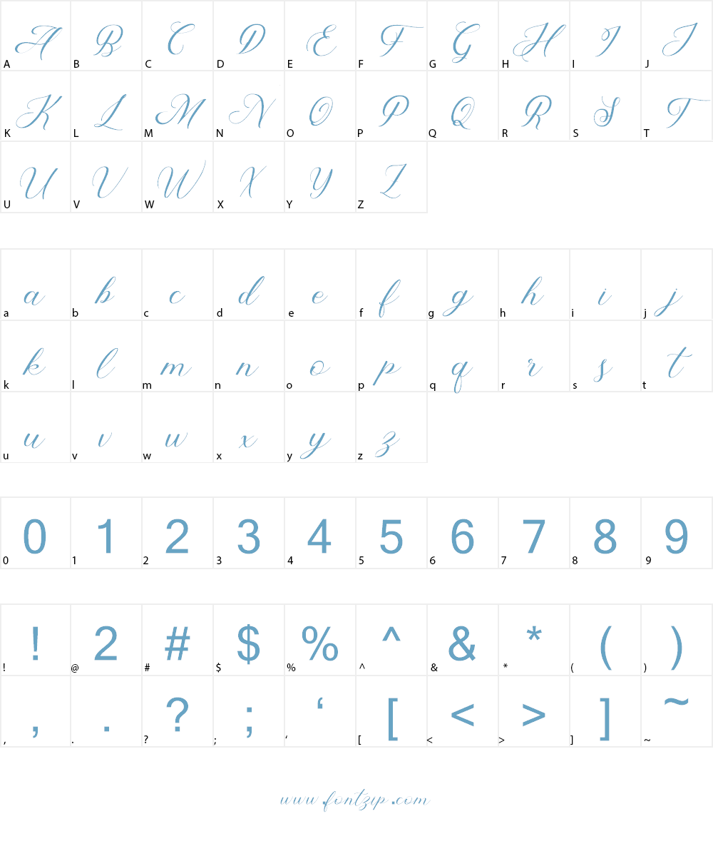 Abundant Script DEMO Font Character